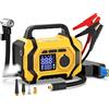 FOWAWU 6000A 26800mAh Avviatore di emergenza con compressore d'aria, batteria per auto Power Bank (ALL Gas/10.0L Diesel), gonfiatore per pneumatici con spegnimento automatico