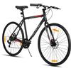 HILAND Bici da strada Hiland 700C per uomo e donna, telaio in alluminio leggero, corsa con doppio freno a disco a 7 velocità, bici da strada per pendolari da 28 pollici