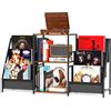 Jugacool Espositore a 3 livelli per giradischi, mobiletto porta dischi in vinile, scaffale per librerie e collezioni di vinili