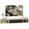 HOMCOM Mobile TV da parete 120 cm, supporto TV per televisori fino a 50 pollici, cassetto a scomparsa, 2 ripiani aperti e sistema di gestione cavi, mobile TV a parete per soggiorno, nero con finitura