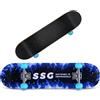 NONE Skateboard completo da 31 pollici, 7 strati di legno d'acero, skateboard completamente assemblato, longboard con cuscinetti ABEC-7 per adolescenti e adulti, blu.