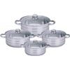 NONE ROYAL SWISS Set di Pentole in Acciaio Inox da 8 Pezzi per Induzione