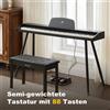 MUSTAR Pianoforte Digitale 88 Tasti, Pianoforte Elettrico con Meccanica a Martelli, 3 Pedali, MIDI-USB, Nero