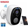 PEGATAH Telecamera PEGATAH 2K WiFi con Batteria Ricaricabile 2.4G, Telecamera di Sorveglianza Wireless per Casa, Esterno IP65, Compatibile con O-Kam Pro