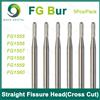 YOYADENT Fresa Dentale WAVE FG in Carburo di Tungsteno, Testa Dritta a Fissura, per Turbina ad Alta Velocità, Diametro 1.6mm, 5 Pezzi/Confezione, FG1558, Prodotto Dentale
