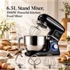 jianyana Impastatrice da 6,5 litri, potente mixer da cucina da 1900W con display digitale a LED, impastatrice elettrica a 6 velocità con testa inclinabile, impastatrice multifunzione con gancio per impasto,