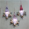 NONE Set di 3 Decorazioni Natalizie da Parete con Luci LED, Cappello di Babbo Natale in Feltro e Rami di Abete, Ornamenti Natalizi per Casa/Camino