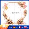 Warmom Struttura per Arco di Palloncini in Metallo Dorato 2x2m, Design Pieghevole e Smontabile, Supporto Multifunzionale per Sfondo Festa, Decorazione Casa e Giardino