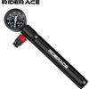 riderace Pompa per Bicicletta RIDERACE con Manometro, Gonfiatore Manuale Portatile in Lega di Alluminio per Valvole AV FV Presta Schrader