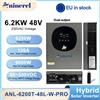Aninerel Inverter Solare Ibrido Aninerel 6.2kW 48V con Doppia Uscita, Display LCD a Colori, Inverter On/Off Grid MPPT 120A PV 500VDC 4.2KW 24V con WiFi