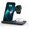 Supporto di ricarica wireless magnetico 3-in-1, pieghevole, stazione di ricarica rapida per iPhone 12-16 Pro Max, Apple Watch S2-S10 SE Ultra, AirPods 3 4 Pro, comodo caricatore da viaggio