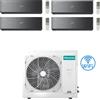 Hisense Climatizzatore Condizionatore Hisense Energy Pro X BLACK Wifi R32 Quadri Split Inverter 9000 + 9000 + 12000 + 18000 BTU con U.E. 5AMW105U4RQC