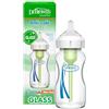 Dr. Brown's Natural Flow Options+ Biberon anti-coliche a collo largo, in vetro, verde, 270 ml