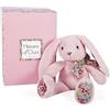 Doudou et Compagnie Histoire d'Ours - Peluche coniglio - Fidanzati abbracci - Scatola regalo - Rosa tenera - 25 cm - Idea regalo di nascita e compleanno per ragazza e ragazzo - HO3121