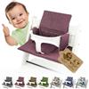 BambiniWelt by Rafael K. Rivestimento di ricambio compatibile con Stokke Tripp Trapp M2 (bordeaux | Set di cuscini per sedia, morbidi, imbottiti, lavabili e durevoli