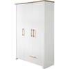 roba Armadio 'Ava' a 3 ante in bianco, con piano di copertura in rovere Artisan, 200 x 138,5 x 54 cm