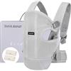 Bebamour baby-carrier, anteriore e posteriore, con 2 bib della spalla,Light Grey