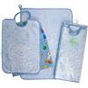 Bubabù Set ASILO SCUOLA MATERNA SILVESTRO 3 pezzi: bavaglino spugna con elastico cm.29x35, asciugamano cm.40x50 e sacca cm.32×37 - Cotone 100% Made in Italy (AZZURRO)