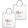 Coccole - Set Asilo Nido 2 Bavaglini Personalizzati con Nome in Cotone Anallergico - Set Asilo Personalizzato con Nome - Bavaglino Personalizzato Aereo Blu
