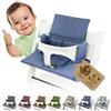 BambiniWelt by Rafael K. Rivestimento di ricambio compatibile con Stokke Tripp Trapp M2 (blu mélange | Set di cuscini per sedia, morbidi, imbottiti, lavabili e durevoli