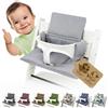 BambiniWelt by Rafael K. Rivestimento di ricambio compatibile con Stokke Tripp Trapp M2 (grigio | Set di cuscini per sedia, morbidi, imbottiti, lavabili e durevoli