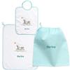Coccole - Set Materna Personalizzato - Set Asilo Personalizzato con Nome Bavaglino, Sacca e Asciugamano - Kit Asilo Personalizzato Bimbo/Bimba - Bicicletta Verde