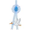 baby idea BabySanity Cicogna Nascita Bimbo da Esterno - Sagoma in Forex con Fiocco e Nastri Azzurri - Mini Cicogna Personalizzabile in Omaggio - Misure Prodotto Finito 45x20 cm - Made in Italy (Azzurro)