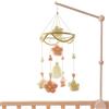 Generico Mobile per Culla, Carillon Da Culla Con Fiori Intrecciati, Giocattolo Sensoriale Colorato Rilassante Rotante per Culla Camera Decorazione