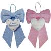 ideeanto fiocco nascita coccarda nascita da personalizzare con il nome ricamato del tuo bambino/a Made in Italy (Rosa)