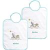 Coccole - Set Asilo Nido 2 Bavaglini Personalizzati con Nome in Cotone Anallergico - Set Asilo Personalizzato con Nome - Bavaglino Personalizzato Bicicletta Verde