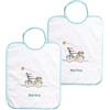 Coccole - Set Materna 2 Bavaglini Personalizzati con Nome in Cotone Anallergico - Set Asilo Personalizzato con Nome - Bavaglino Personalizzato Bicicletta Verde