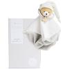 DOUDOU ET COMPAGNIE - Peluche piatto quadrato con orsetto tortora - Il prodotto originale morbido per abbracci bambini, idea regalo per nascita bambino - DC2928