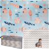 IBERIMARCAS Tappeto da gioco bambini 150×180×1 cm pieghevole reversibile atossico impermeabile antiscivolo palestra neonato tummy time bambini arco giochi neonato 0-3/3-6/6-9 mesi sviluppo sensoriale