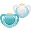 NUK Nuk Genius - Ciuccio in lattice, forma ortodontica, senza BPA, 0-6 mesi, per bambino, 2 pezzi, multicolore, 32 g