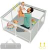 BEBEYA Box Bambini 120×120cm,Recinto Gioco per Neonato 0-36 Mesi | Rete Traspirante 360°, Struttura Antiscivolo e Robusta,Box con 2 Anelli Bimbo,Centro Attività Interni per la casa