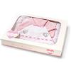 T&R BABY Set lenzuolino 3 pz culla lettino da ricamare con inserti in san gallo (rosa)
