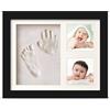 PewinGo Cornice Impronta Mani e Piedi Neonati Argilla, Cornice Impronte Neonato Dermatologicamente Testato,Kit Impronta Neonato Ideale per Regalo Originale e Regalo per il Battesimo-Nero