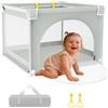 BEBEYA Box Bambini 90x90cm,Recinto per Bambini Piccolo | Box Neonato per Appartamento,Porta di Sicurezza,Traspirante e Antiscivolo,Recinto Gioco per Neonato 0-36 Mesi
