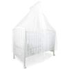 Baby Idea - Zanzariera Lettino Neonato con Supporto Asta con velo per Culla in Tulle Antistrappo Protezione Sicura da Zanzare, Insetti e Polvere Made In Italy (Bianca bordata in bianco)