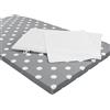 Baby IdeaMaterasso Lettino Campeggio con Cuscino Sfoderabile Pieghevole a Norma EN16890:2017 100% Cotone Oeko-tex® Interno Certificato Certipur™ 60x120x4 OMAGGIO Borsa da Viaggio (Pois Bianco)