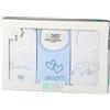 MIO PICCOLO Set 3 Bavaglini Neonati Mio Piccolo Hearts Puro Cotone Celeste