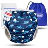 KIDVERSE pannolini acquatici baby costume da bagno 0-3 anni - pannolino piscina neonato regolabile e delicato sulla pelle - pannolino da nuoto con borsa e rete per lavaggio