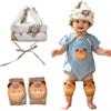LaresDay Sumneo - Set di protezione per testa e ginocchiere per bambini, casco antiurto e imbottitura in cotone, antiscivolo, testato per sostanze nocive, protezione di sicurezza per bambini da 6 a 36 mesi