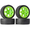 KINGCOO 4 pneumatici RC Rally auto in gomma e plastica vintage per 1/10 RC On-Road Rally Racing Car per Tamiya WR8 HPI HSP TT02 (6 fori verde)