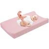 Uposao Fodera per fasciatoio Morbida e traspirante Tinta unita Fasciatoio Lenzuolo morbido per culla per bambini e bambine, 32'' x 16'' x 5'', Rosa