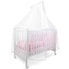 baby idea Babysanity® Zanzariera Lettino Neonato con Supporto Asta con velo per Culla in Tulle Antistrappo Protezione Sicura da Zanzare, Insetti e Polvere Made In Italy (Bianca bordata in Rosa)