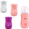 JINEATHES Confezione da 3 custodie in silicone per bottiglie di vetro Philips Avent, 240 ml, infrangibili, lavabili in lavastoviglie, senza BPA (bianco/rosa/viola)