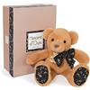 Doudou et Compagnie Histoire d'Ours - Peluche Orso - Fidanzati abbracci - Scatola regalo - Marrone chiaro - 25 cm - Idea regalo di nascita e compleanno per ragazza e ragazzo - HO3123