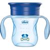 Chicco Perfect Cup Primo Bicchiere per Bambini 200 ml, 1 Tazza Biberon 12+ Mesi per Imparare a Bere, con Membrana in Silicone a 360° e Manici Rimovibili, senza BPA - Azzurra o Blu