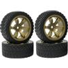 KINGCOO 4 pneumatici RC Rally auto in gomma e plastica vintage per 1/10 RC On-Road Rally Racing Car per Tamiya WR8 HPI HSP TT02 (6 fori oro)